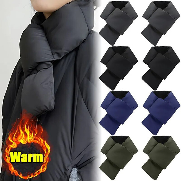 Outdoor Hiking Scarves Waterproof Down Scarfs Winter Keep Warm Neck Protection Women Men Camping Riding Down Cotton Scarf