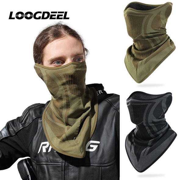 LOOGDEEL Outdoor Winter Neck Warm Cycling Skiing Face Mask Men Motorcycle Breathable Bandana Sports Scarf Hiking Windproof Mask