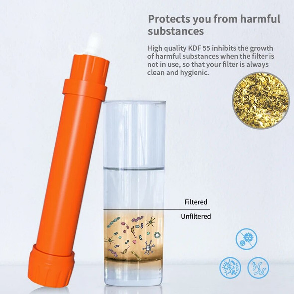 Filterwell KDF Mini Portable Personal Water Filter Straw Travel and Camping Supplies for Outdoor Survival Hike Drinking Filterwell KDF Mini Portable Personal Water Filter Straw Travel and Camping Supplies for Outdoor Survival Hike Drinking