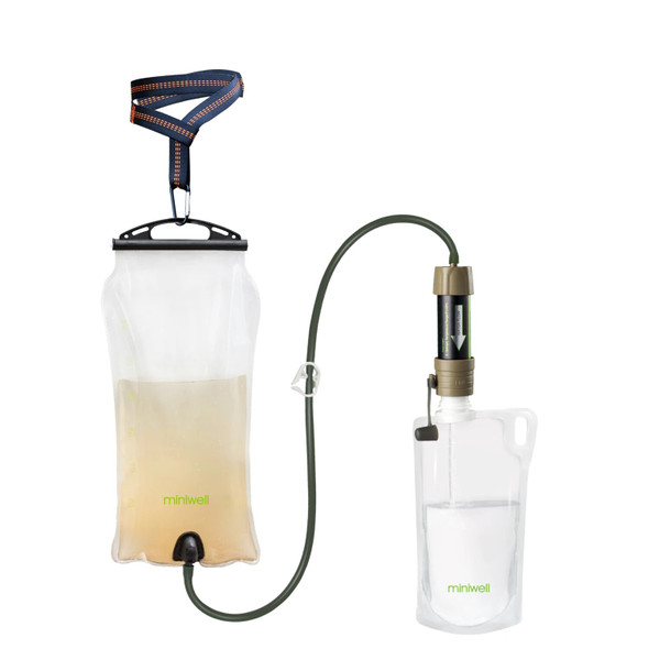 miniwell Outdoor Portable Gravity Water Filter System with Water Reservoir for hiking,camping,survival and travel miniwell Outdoor Portable Gravity Water Filter System with Water Reservoir for hiking,camping,survival and travel