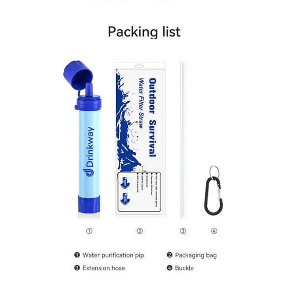 Outdoor Camping Survival Portable Direct Drink Filter Sucker Water Purifier