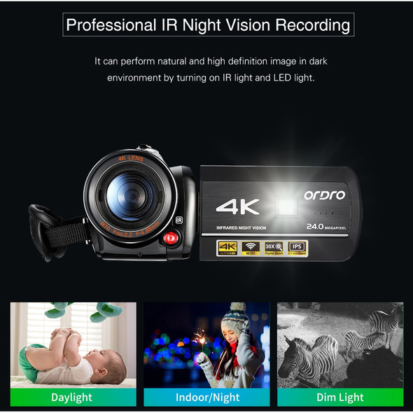Video Camera 4k Digital Camcorder Professional, Ordro Ac3 Youtube