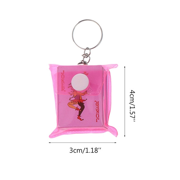 1pc Portable Mini Playing Cards Poker Keychain Small Board Game Key Chain 4×3cm Cute Key Ring Phones Bag Decoration