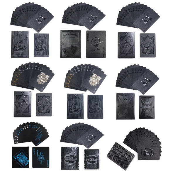 Waterproof Black Plastic Playing Cards Creative Cool Valuable Collection Dark Diamond Poker Card Games Creative Gift Board Games