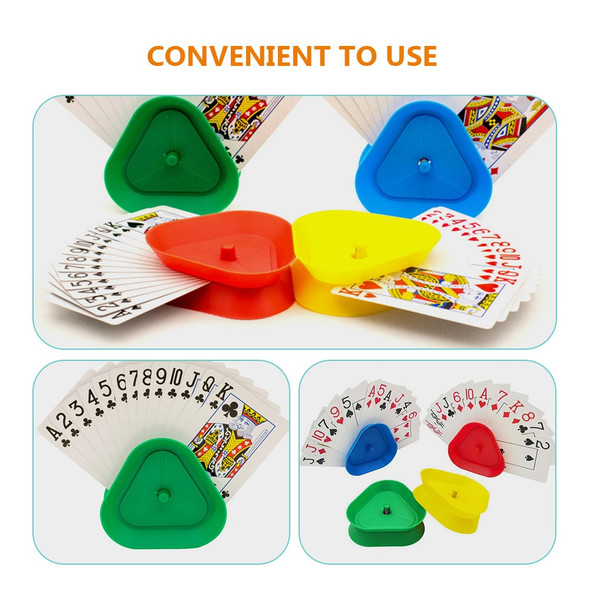 4 Pcs Desktop Stand Card Holder Board Game Accessories Deck Holders Plastic Kids Playing Cards Abs Seniors Elder