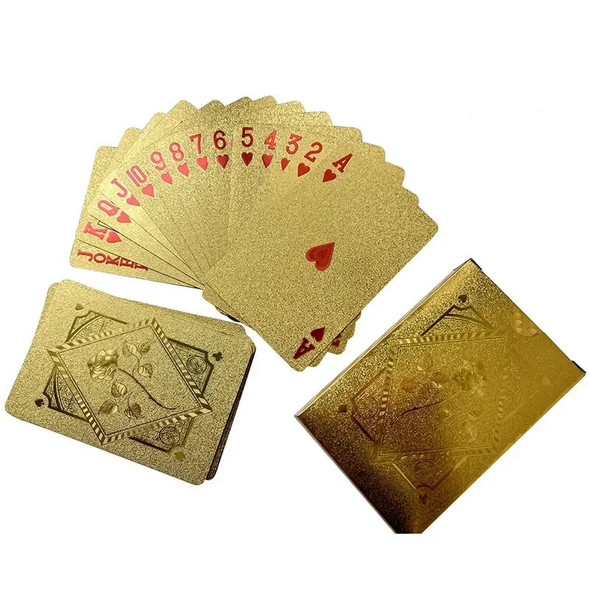 Waterproof Gold Foil PET Deck Black Plastic Poker Cards durable Glod Silver Playing Cards Gambling Board Game Family Home Gift