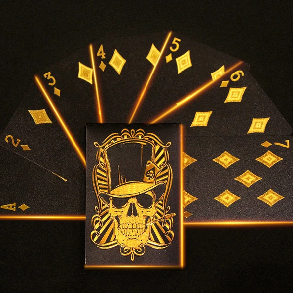 Skull Black Gold Poker 24K Gold Playing Card Waterproof Smooth Entertainment Board Game Gold Foil Poker Drinking Party Game Gift