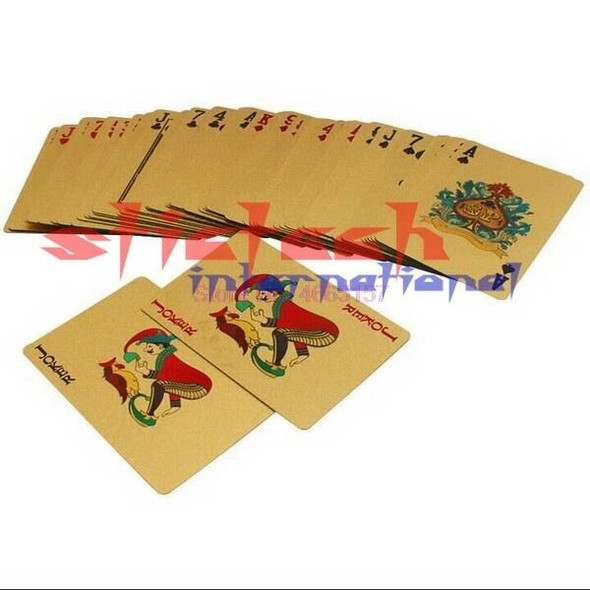 by dhl or ems 200sets free shippingFunny 24K Gold Foil Plated Poker Card Playing Card Game High-grade Sports Leisure Game Poker