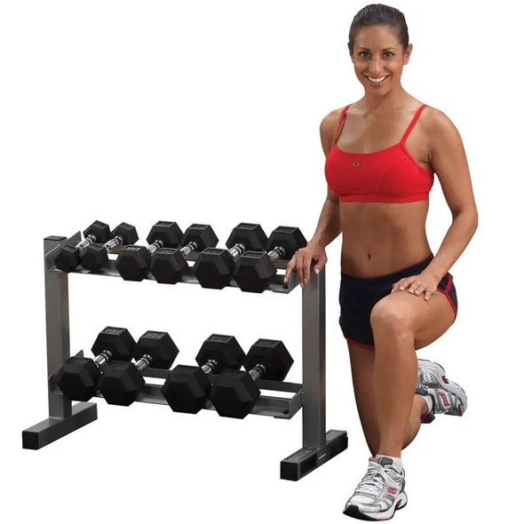 - PDR282X-DR150 Dumbbell Rack with 5-25 lbs Rubber Dumbbell Set