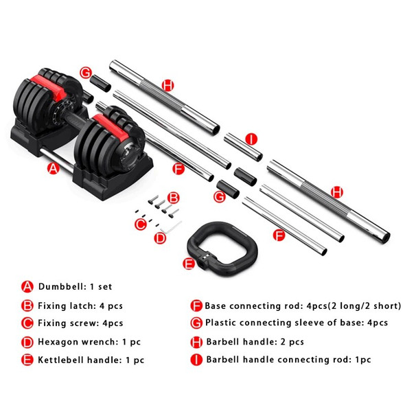 Multifunctional Dumbbell Converter Set and Adaptation of Kettlebell, Quick Conversion