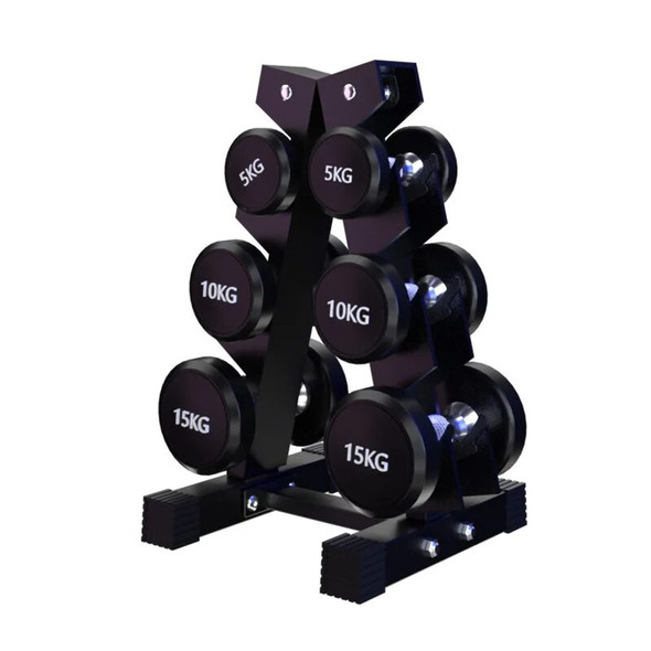 MIYAUP Commercial Gym Hexagonal Cylindrical Can Hold 5-10 Pairs Double-layer Dumbbell Storage Rack
