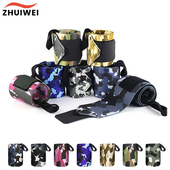 1pc Wrist Support Gym Strap Camouflage Adjustable Wristband Elastic Wrist Wraps Bandages for Gym Weightlifting Protect Hand Wrap