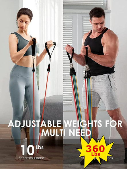 360lbs Fitness Exercises Resistance Bands Set Elastic Tubes Pull Rope Yoga Band Training Workout Equipment for Home Gym Weight 360lbs Fitness Exercises Resistance Bands Set Elastic Tubes Pull Rope Yoga Band Training Workout Equipment for Home Gym Weight