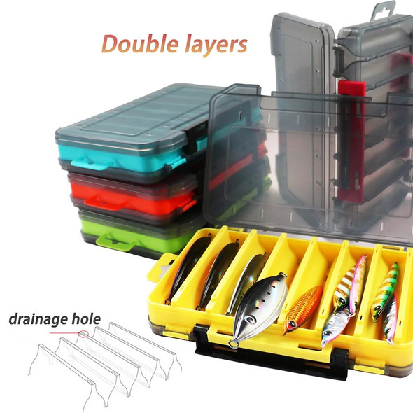 Fishing Lure Boxes Tackle Box Large Storage Double Sided Open Case Compartments Container Baits Gear Accesorios Set Pesca Tool