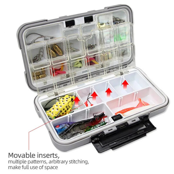 Fishing Tackle Box Double-Sided Opening Closing Bait Box Multifunctional Hook Fishing Lure Hook Storage Case Bait Accessory Box