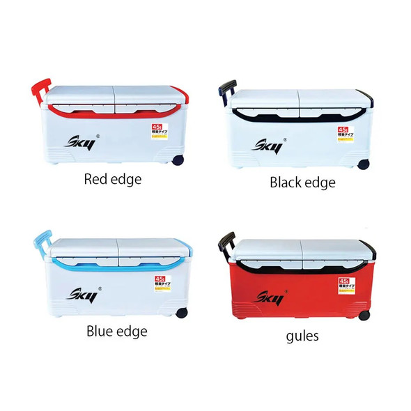 ZYZ 45L Fishing Tackle Box Large Capacity Telescopic Drawbar Design with Wheel Keep Temperature Fishing Accessorie Storage Case