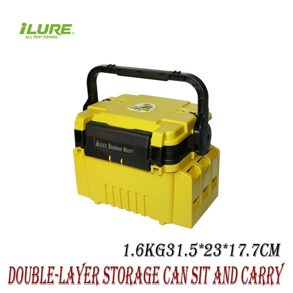 ILURE Large Multifunction Double Layer Fishing Tackle Box The Tools To Receive Sea Fishing Box Fishing Accessories Storage Box ILURE Large Multifunction Double Layer Fishing Tackle Box The Tools To Receive Sea Fishing Box Fishing Accessories Storage Box