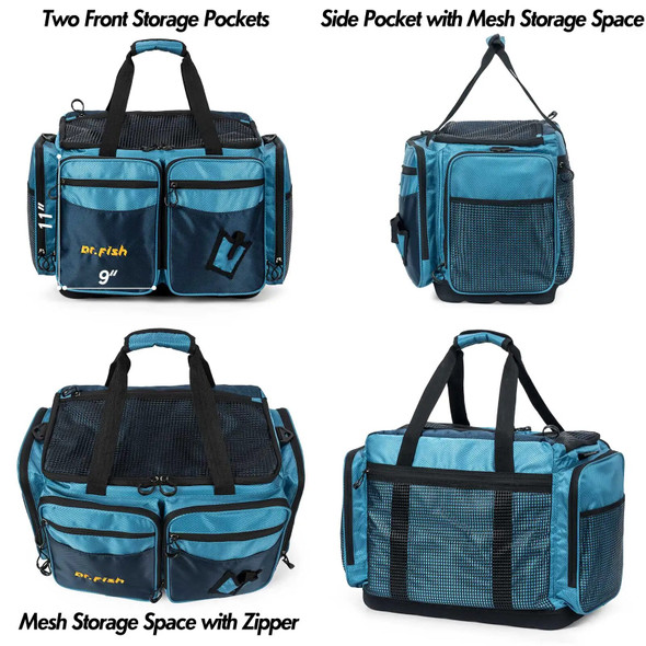 Extra Large Fishing Tackle Bag Waterproof Fishing Reel Lure Gear Storage Case Multifunctional Heavy Duty Saltwater Boat Shoulder