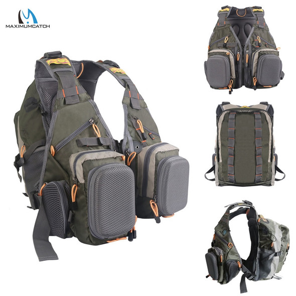 Maximumcatch Adjustable Fly Fishing Vest Backpack With Multifunction Pockets Outdoor Sport Fishing Bag