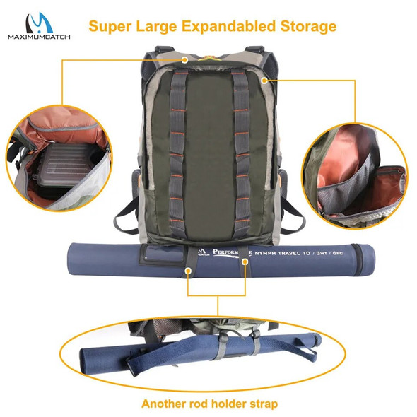 Maximumcatch Adjustable Fly Fishing Vest Backpack With Multifunction Pockets Outdoor Sport Fishing Bag