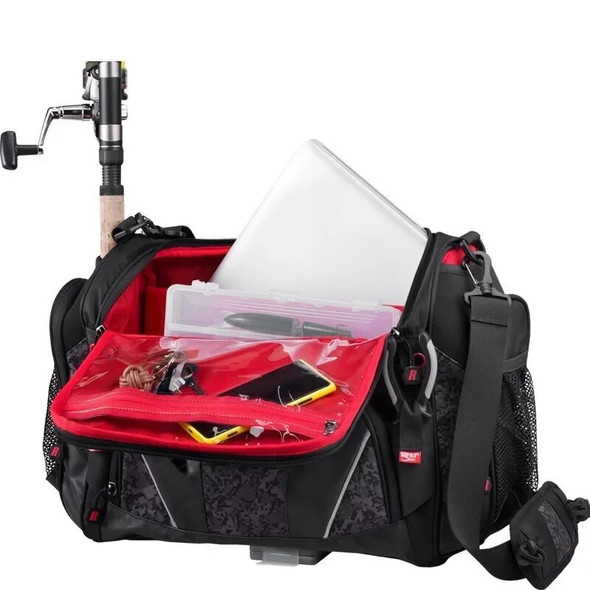 Fishing Tackle Backpack Fly Fishing Gear Bag with Rod Holder Waterproof Large Capacity Carp Fishing Tool Storage Bag
