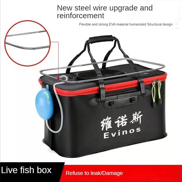 Fishing bucket, fish box, EVA folding thickened bucket function, fully loaded fish bucket, fishing gear Bucket Bag fishing bag