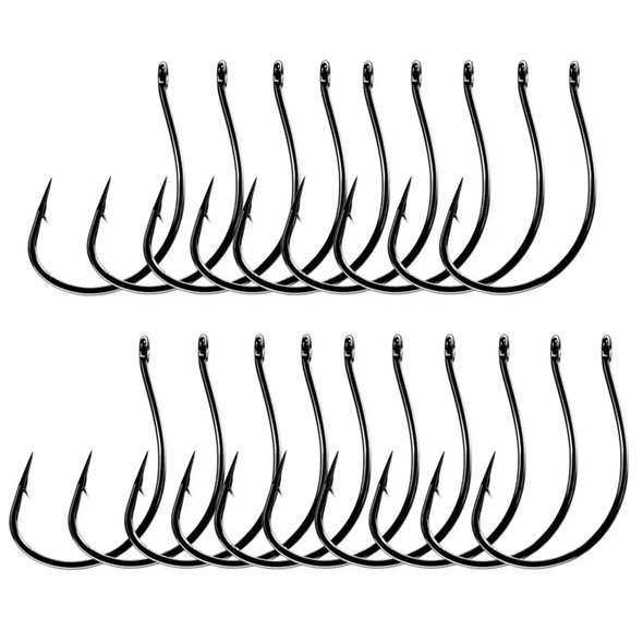 20pcs/lot Drop Shot Hook #3 #2 #1 #1/0 #2/0 Stainless Steel Offset Wacky Hooks Crank Worm Fishhook Fishing Accessories