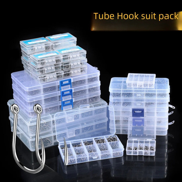 100-2000 Pieces Set Boxed Fish Hooks Tube Inverted Hooks Outdoor Fishing In Lakes Rivers