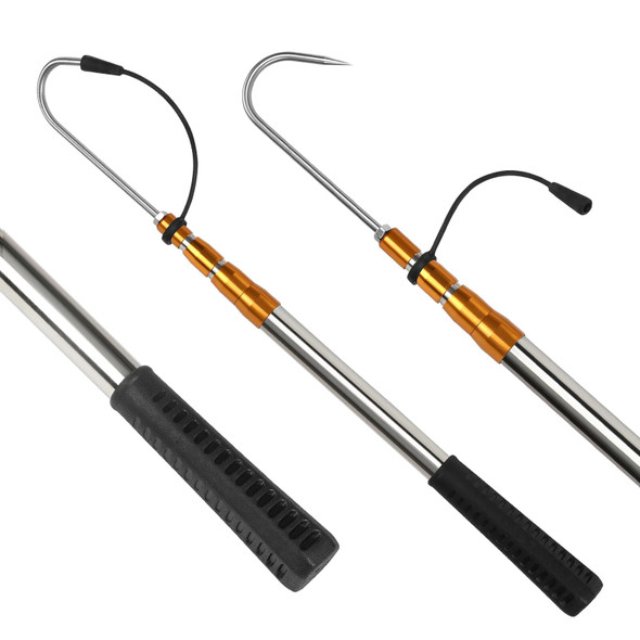 SANLIKE Telescopic Fish Gaff Pole with Stainless Sea Fishing Spear Hook Tackle Rubber Handle for Saltwater Offshore Tool SANLIKE Telescopic Fish Gaff Pole with Stainless Sea Fishing Spear Hook Tackle Rubber Handle for Saltwater Offshore Tool