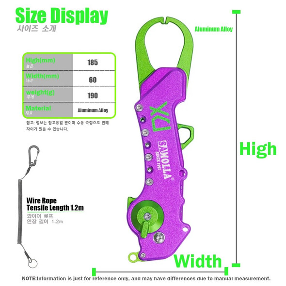 Fold Fishing Grip Aluminum Alloy Tackle Hook Controller Fish Lip Hand Grip Plier Gripper Adjustable Grabber Accesorios De Pesca