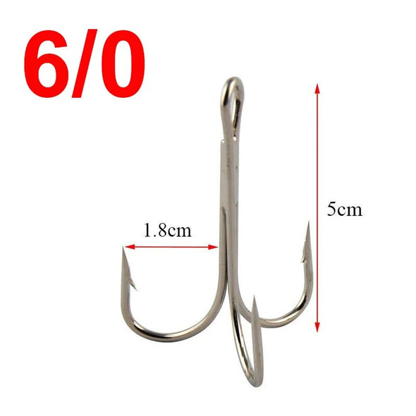 Easy Catch 100pcs 3551 Fishing Hooks Big game Fishing Treble Hooks Artificial Bait Fishhooks Size 6/0 7/0 8/0 10/0