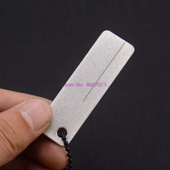 By DHL 1000pcs Pocket Diamond Stone Sharpener Keychain for Fish Hook Finger Nail File Outdoor Camping Sharpeners Tool Portable