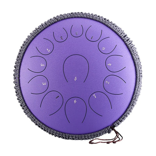 HLURU Music Drum 15 Note Glucophone Steel Tongue Drum 14 Inch 15 Note 14 Inch 13 Note C Tone Ethereal Drum Percussion Instrument