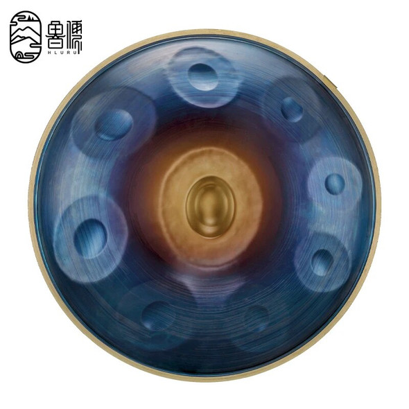 HLURU 22 Inch Handpan 10 Note Glucophone Steel Tongue Drum 22 Inch 9 Note Music Drum Ethereal Drum Percussion Instrument