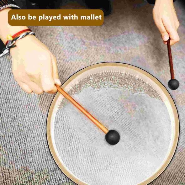 Drum Ocean Instrument Wave Sea Hand Percussion Gift Christmas Bowls Singing Wooden Mallet Beads Moon Half Tambourine Sound Kids