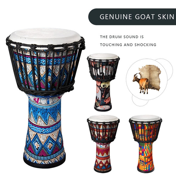 Goatskin Drumhead African Drum Colorful Art Patterns 8inch Djembe Drum Congo Drum Great Gift for Beginners Adults and Kids