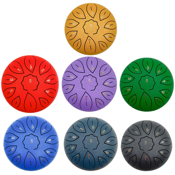 8/11 Tune Percussion Musical Instrument 6 inch Steel Tongue Drum for Beginner Tune Hand Drum Pad Sticks Carrying Bag Percussion