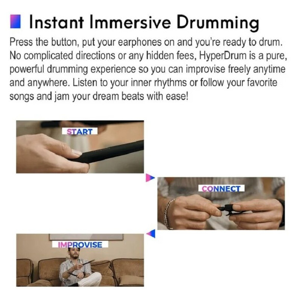 Hyperdrum Somatosensory Virtual Drum Kit Musical Instrument Smart Portable Virtual Drum Electronic Virtual Wireless Drum Kit Mix