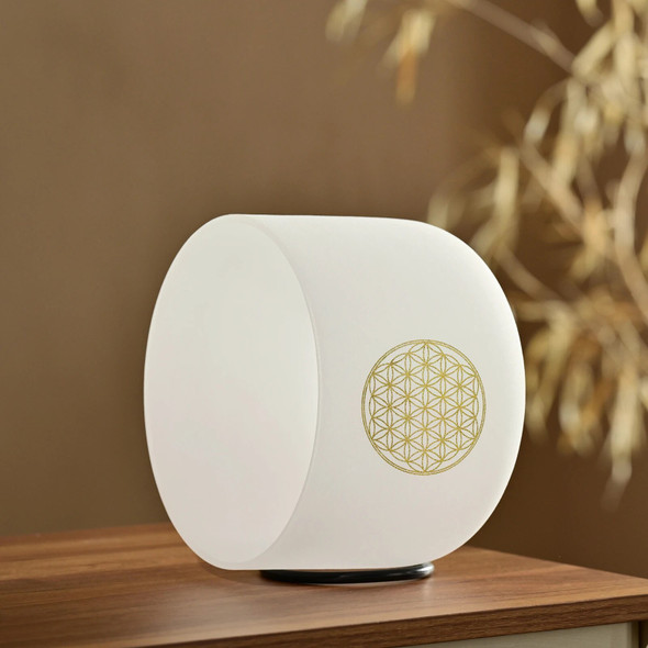 CVNC 8 Inch 528 Hz Life Flower Design Crystal Singing Bowls Quartz Chakra For Sound Healing Instrument Meditiation