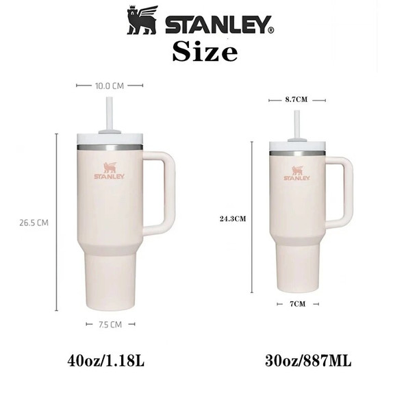 Stanley Stainless Steel Tumbler with Lid and Straw 30oz/887M Vacuum Insulated Mug Double Wall Thermal Iced Travel Outdoors Cup