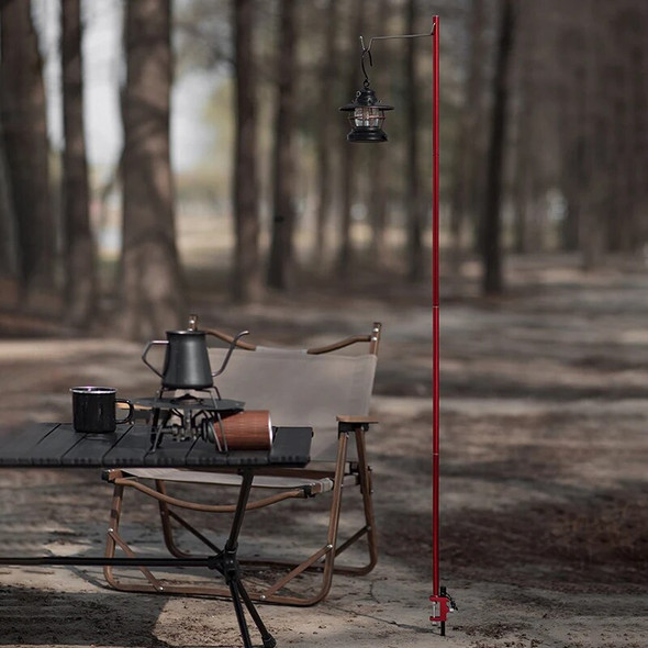 Camping Hiking Aluminum Alloy Foldable Lamp Post Pole Portable Outdoor Fishing Hanging Light Fixing Stand Holder Lantern Stand