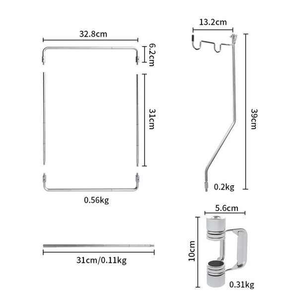 Outdoor IGT Table Supply Portable Light Pole Bracket Stainless Steel Desktop Bracket Camping IGT Table Accessories New