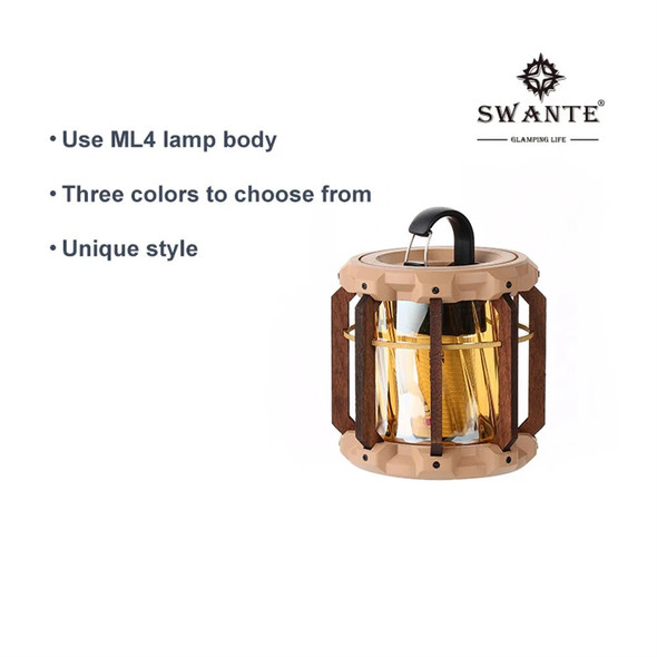 Swante Ledlenser ML4 Lantern Lamp Shade Outdoor Camping Night Patrol Lights Shade Brass Walnut ML4 Lampshade Campinglight Cover