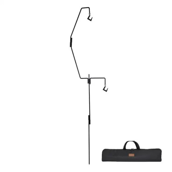 COOLCAMP Portable Lamp Stand Hook Folding Lantern Post Pole Collapsible Hanging Light Holder Outdoor Camping Fishing Supplies