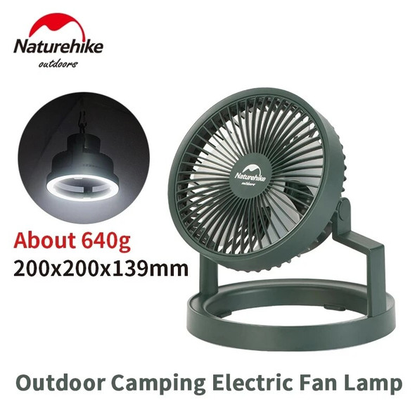 Naturehike Summer Fan Lamp Outdoor Portable Usb Charging Lighting Fan Lamp 2 Functions Tent Hanging Chandelier Camping Equipment