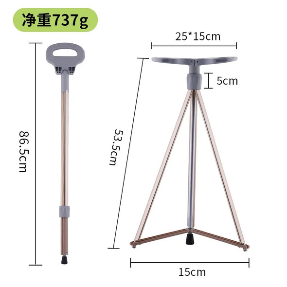 New Multifunction Trekking Poles Portable Folding Cane Crutch Folding Outdoor Chair Design Walking Cane Hiking Stick Chair Pad