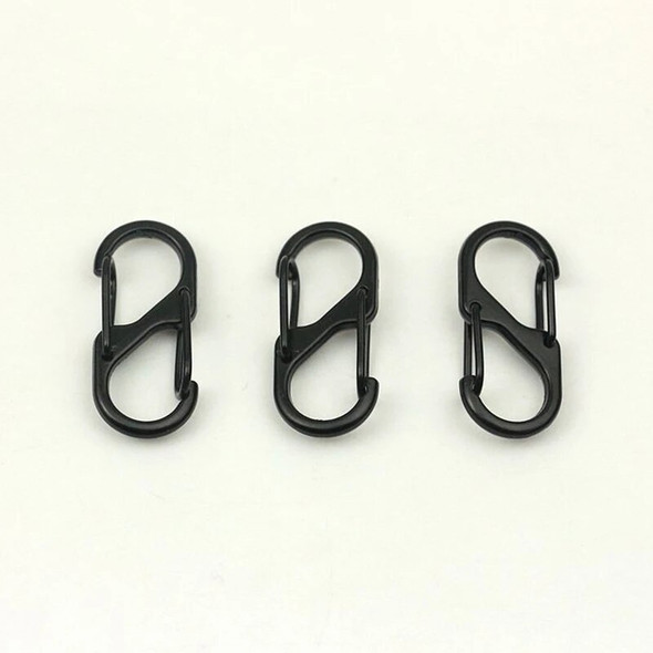 10pcs Stainless Steel S Type Carabiner With Lock Mini Keychain Hook Anti-Theft Outdoor Camping Backpack Buckle Key-Lock Tool