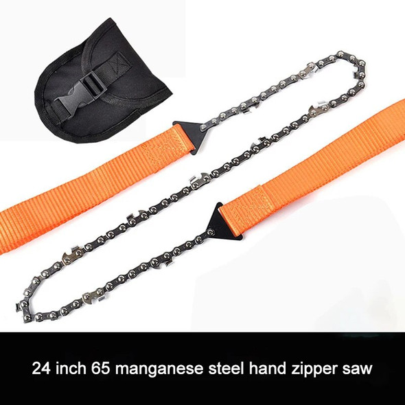 Portable Survival Chain Saw Chainsaws Outdoor Camping Hiking Emergency Zipper/Wire Saw Cutting Tools Handheld Chain Saw with Bag