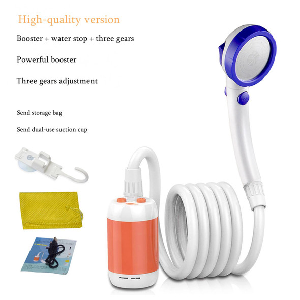 Camping Shower Handheld Outdoor Showerhead Traveling Camper Car Shower with Pump Bathing Camper Hiking Showerhead Pump Sprayer