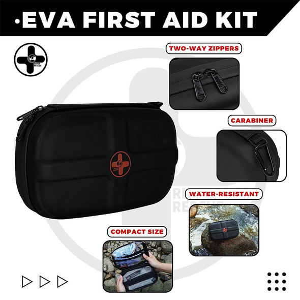 RHINO RESCUE Mini First Aid Kit Small Waterproof Portable Emergency Kit Camping Essentials, With 106 Items For Travel, Home, Car